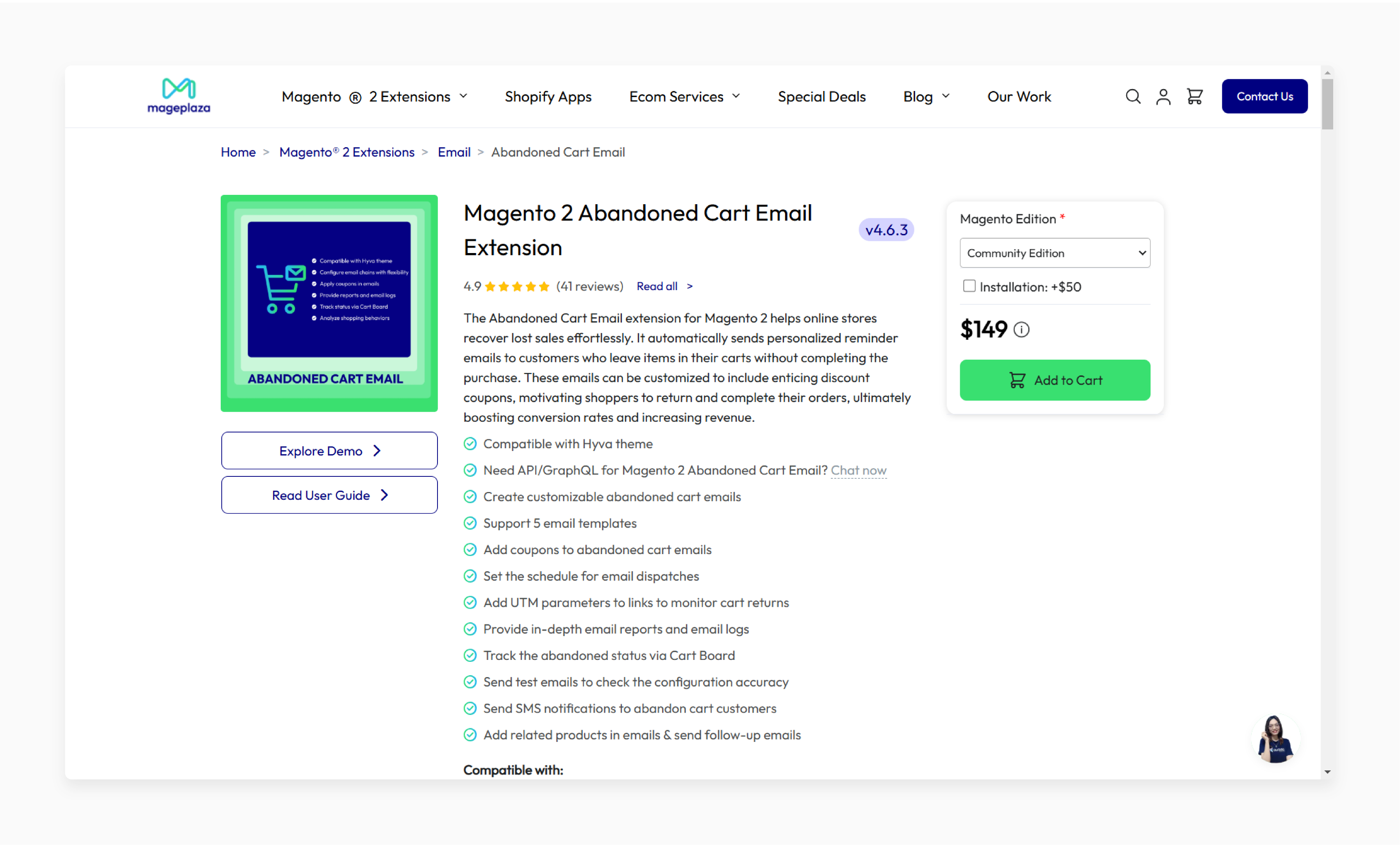 magento 2 average cart abandonment reminder plugin by mageplaza for customizable email reminders