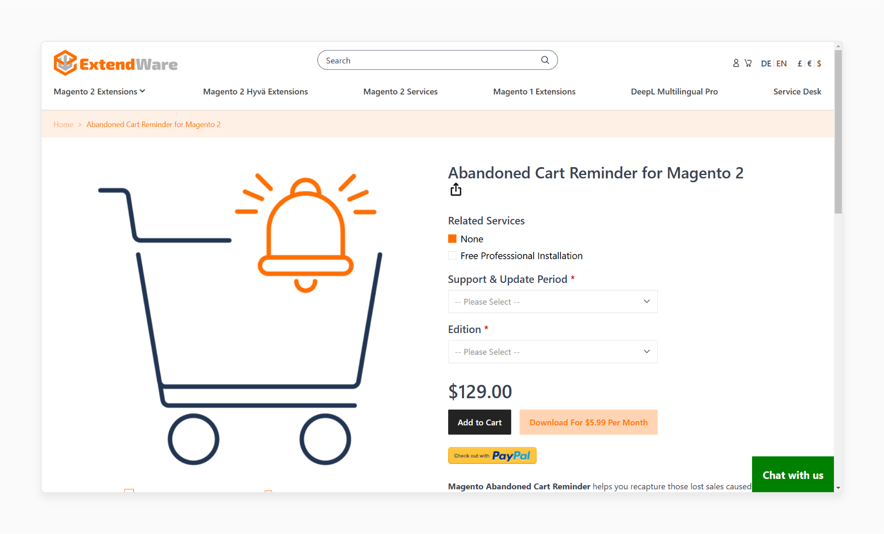 magento 2 abandoned cart extension by extendware for automated email reminders and cart recovery