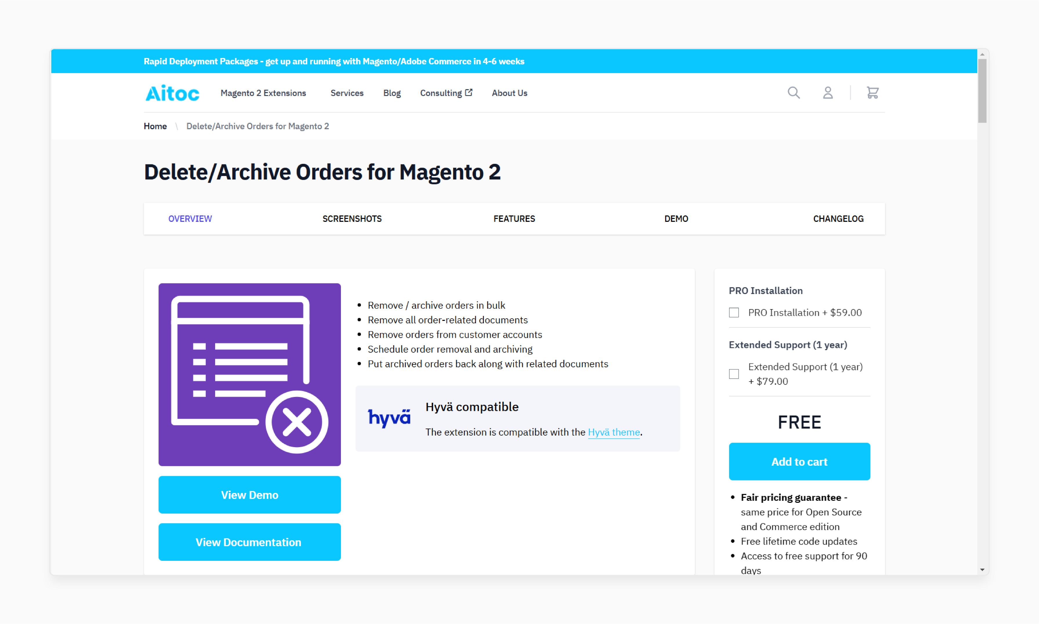 Aitoc Delete/Archive Orders for Magento 2