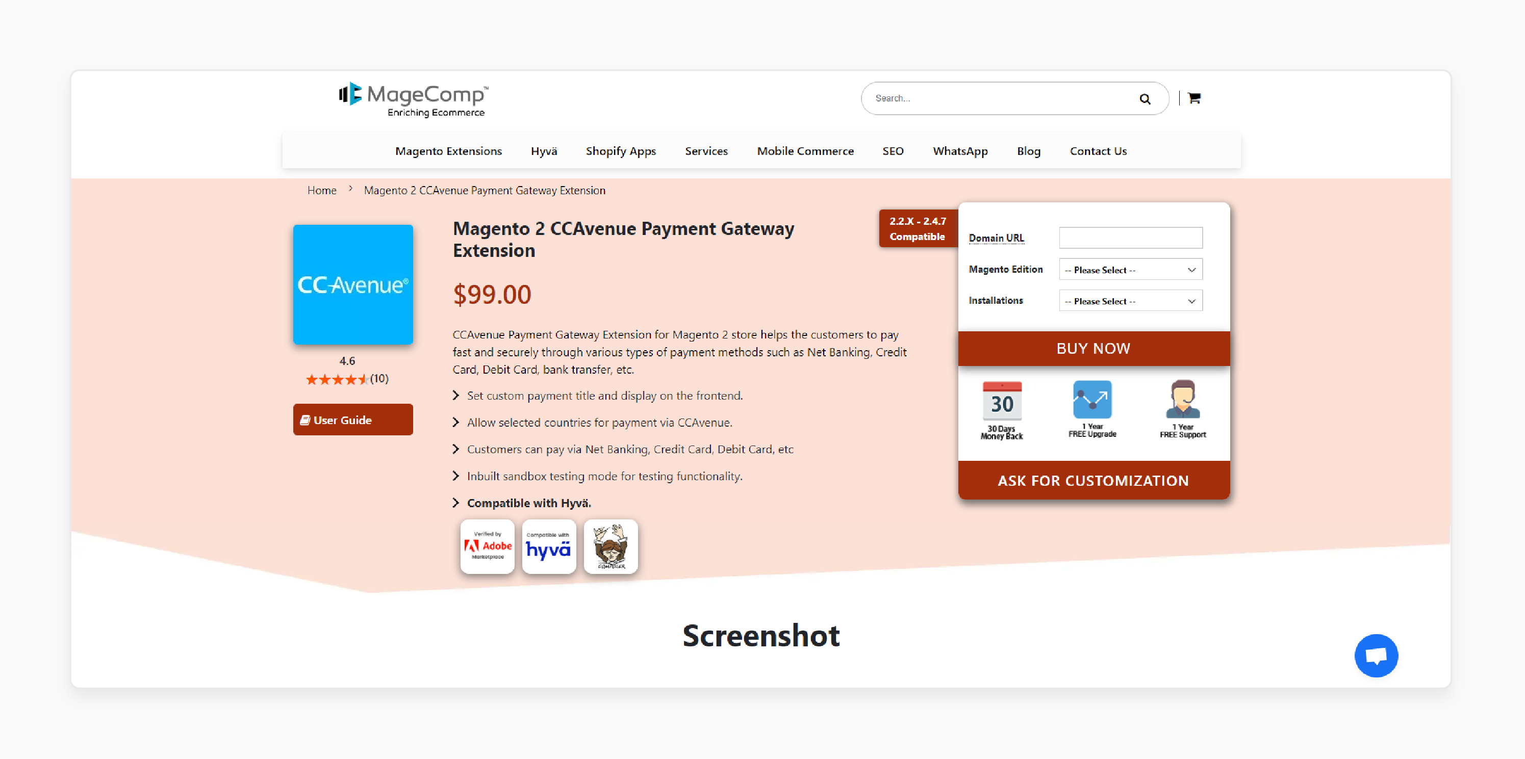 ccavenue payment gateway extension for magento 2 by magecomp with multiple payment methods