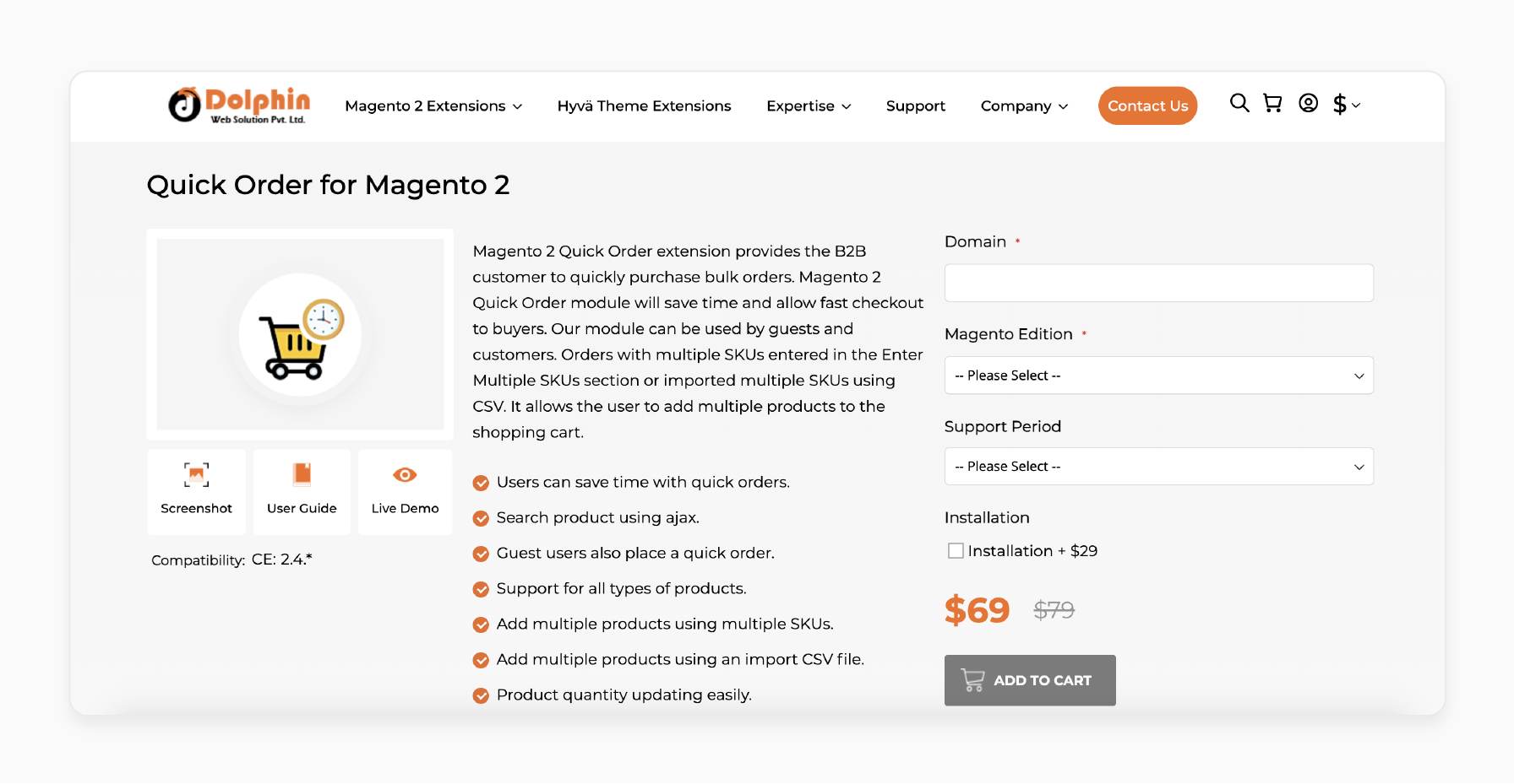 magento 2 quick order module by dolphin web solution enhancing bulk ordering with multi-SKU support