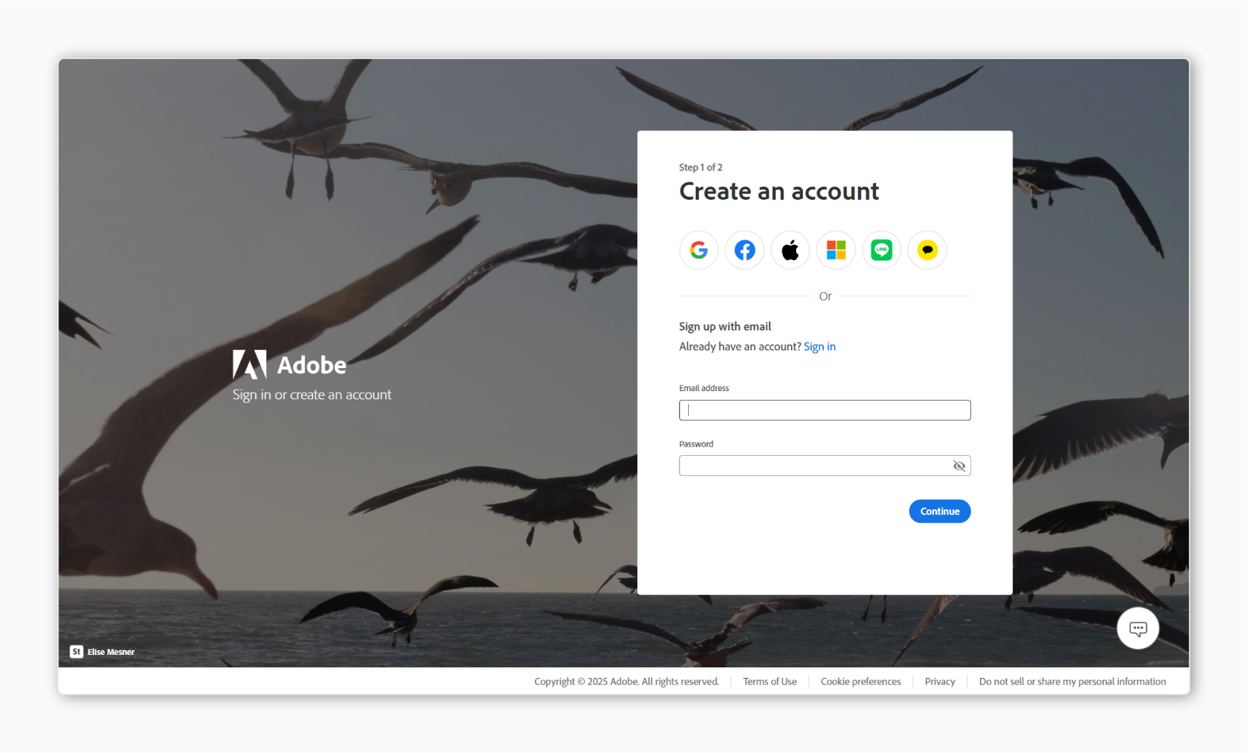 Create an Adobe Account