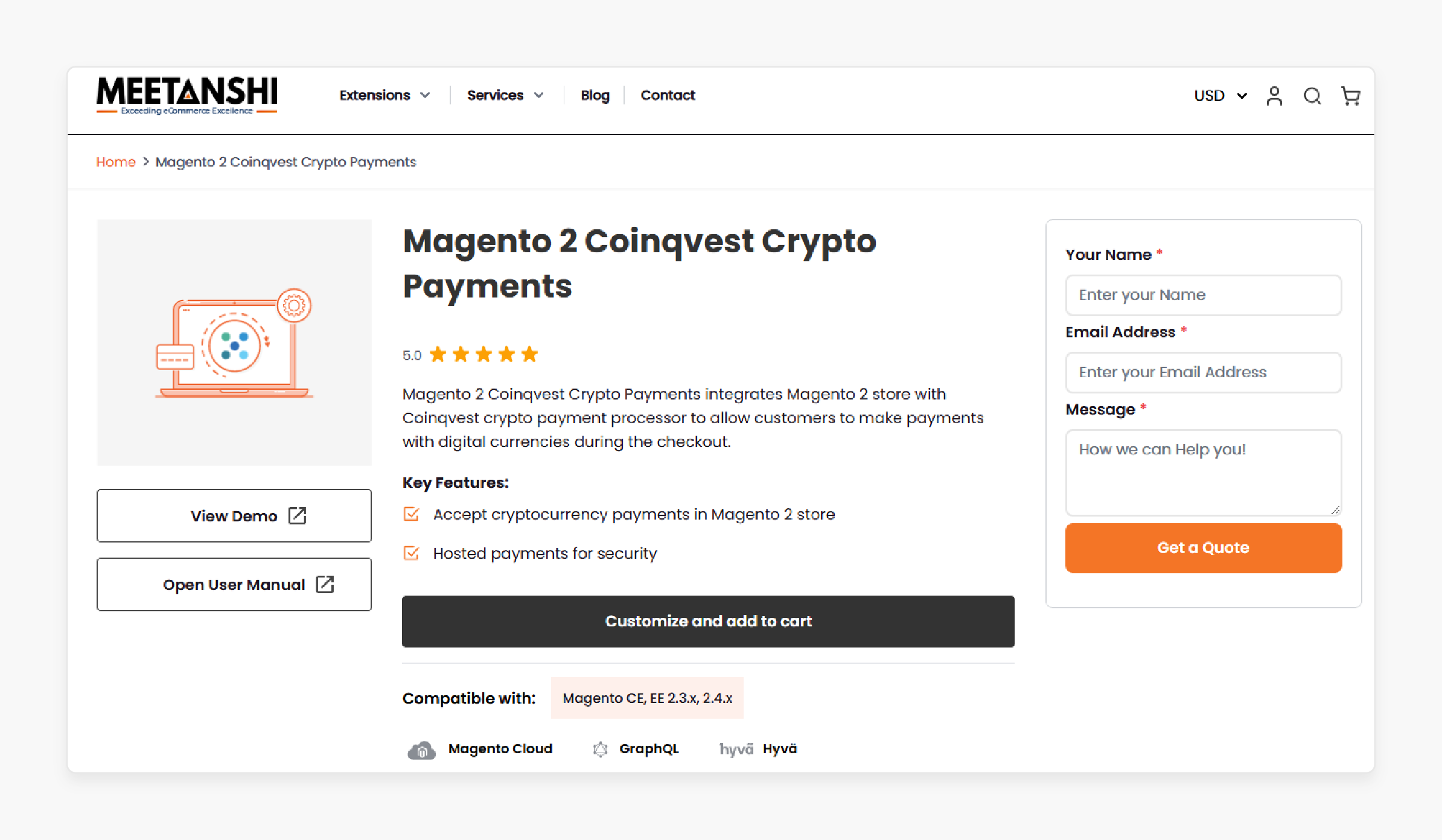 Magento 2 Coinqvest Crypto Payments - Meetanshi