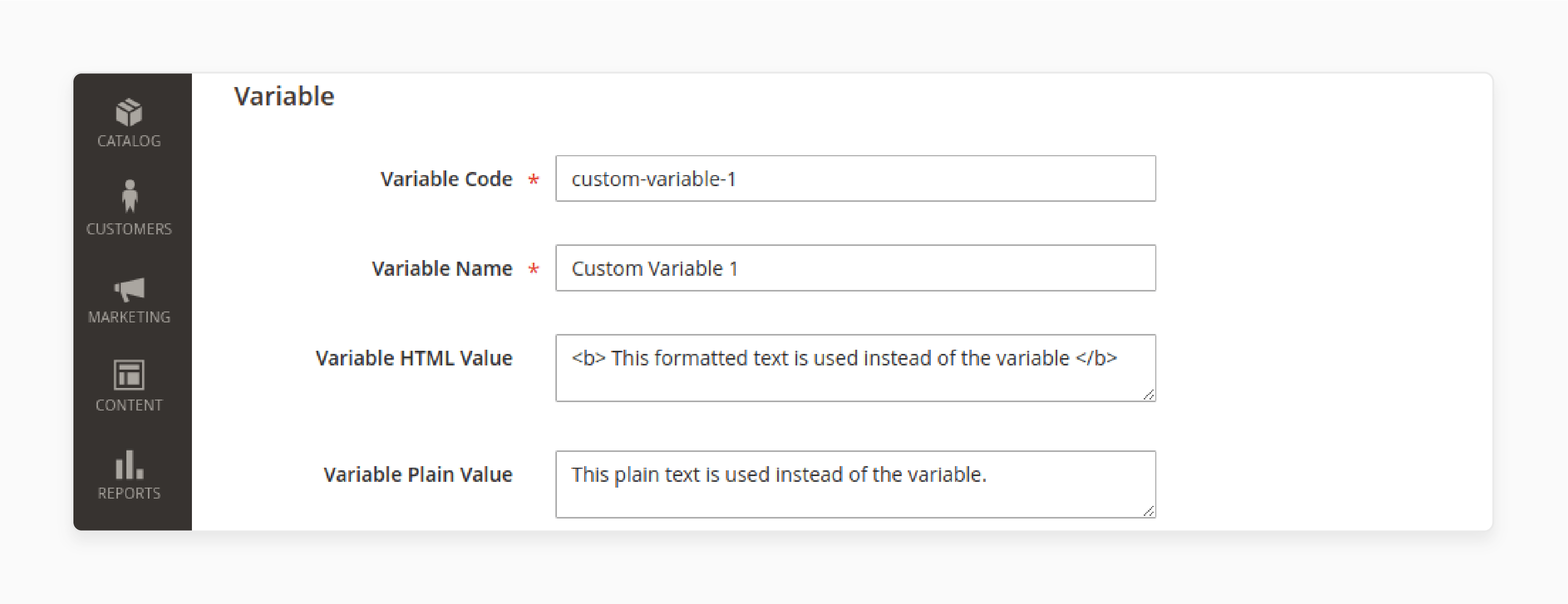 Enter the code name in magento 2 transactional email variables