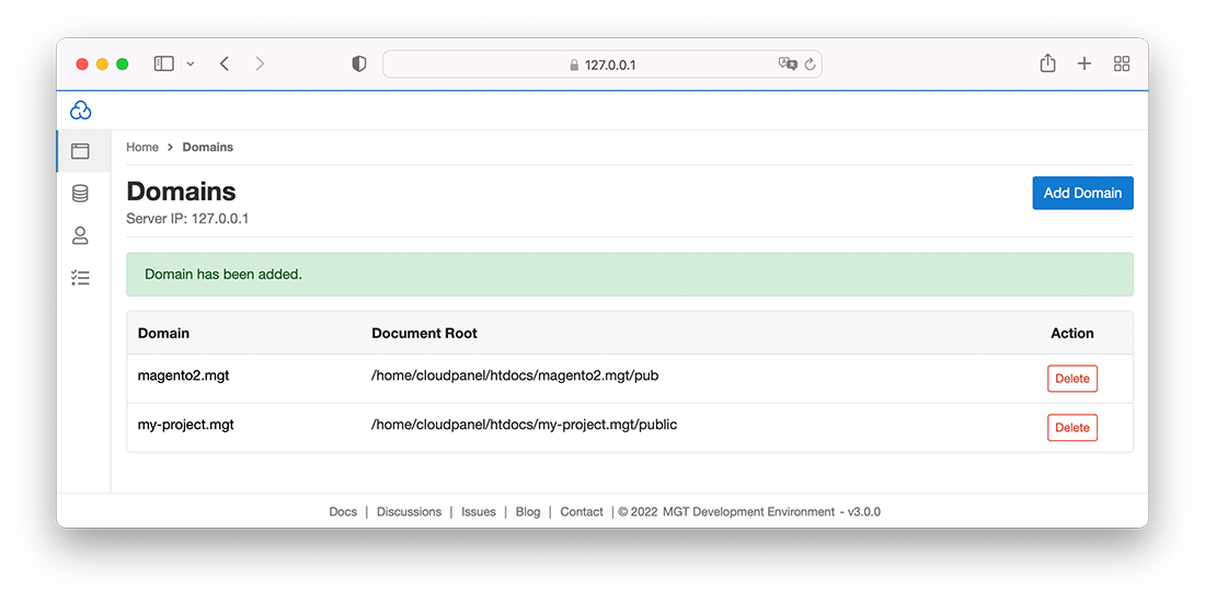 MGT Development Environment